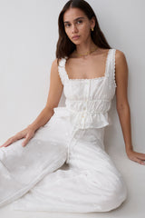 Vivian Embroidered Sleeveless Top - White