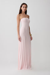 Pia Ribbed Strapless Maxi Dress - Baby Pink