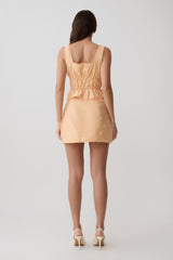 Vivian Embroidered Mini Skirt - Orange