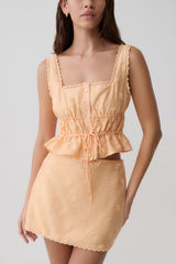Vivian Embroidered Sleeveless Top - Orange