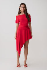 Talise Modal Hankie Midi Skirt - Red