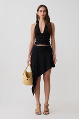 Talise Modal Hankie Midi Skirt - Black