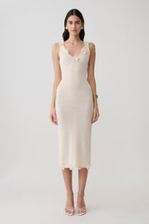 Rachael Knit Midi Dress - Nude