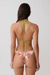 Clover Brazilian Bikini Bottom - Camellia Flower Print