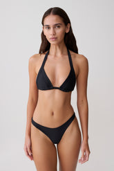 Fern Triangle Bikini Top - Black
