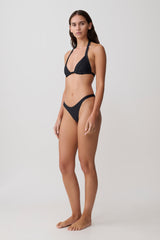 Coralia High Side Thong Bikini Bottom - Black