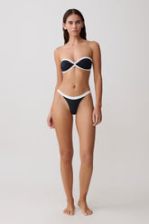 Isla Brazilian Bikini Bottom - Black/White