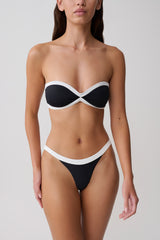 Briar Strapless Bikini Top - Black/White