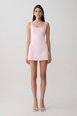 Beth Satin Mini Dress - Pale Pink