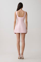 Beth Satin Mini Dress - Pale Pink