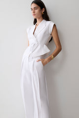 Andina Shortsleeve Linen Top - White