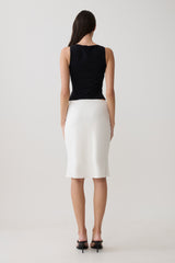 Greer Knee Length Skirt - White