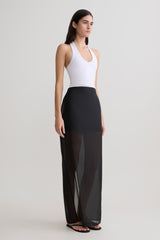 Ximena Organza Maxi Skirt - Black