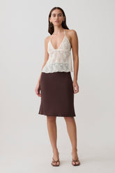 Greer Knee Length Skirt - Espresso