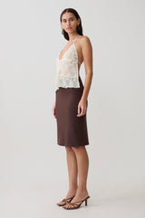 Ambrose Lace Cami Halter Top - Ivory
