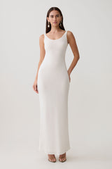 Gwenaelle Scoop Neck Jersey Maxi Dress - White