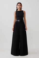 Bobby Oversized Jean With Front Pleat - Black
