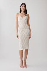 Ambrose Lace Midi Dress - Ivory