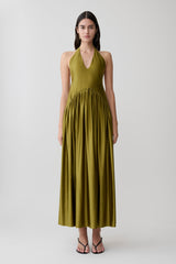 Cypress Halter Maxi Dress - Olive