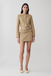 Marielle Double Belt Mini Skirt - Taupe