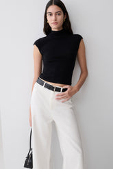 Sonny Short Sleeve Knit Top - Black