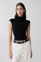 Sonny Short Sleeve Knit Top - Black