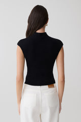 Sonny Short Sleeve Knit Top - Black