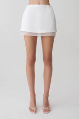 Frankie Satin Mini Skirt - White