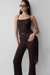 Mattais Boucle Knit Pants - Dark Chocolate