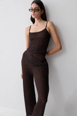 Mattais Boucle Knit Top - Dark Chocolate