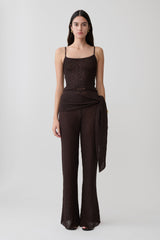 Mattais Boucle Knit Pants - Dark Chocolate