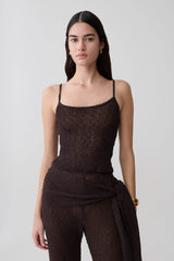Mattais Boucle Knit Top - Dark Chocolate