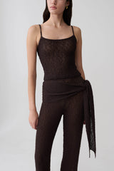Mattais Boucle Knit Top - Dark Chocolate