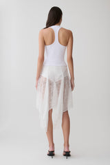 Haime Lace Hankie Midi Skirt - Ivory