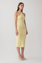 Penny Pointelle Midi Dress - Lemon