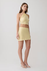 Juliana Cupro Mini Skirt - Butter