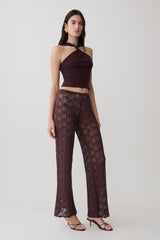 Glinda Crochet Pants - Chocolate