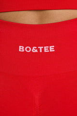 Define Luxe High-Waist Leggings in Red