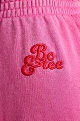 Brushed Jersey Oversized Joggers in Hot Pink