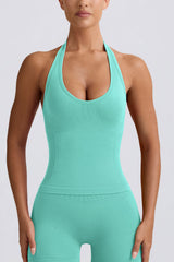 Define Luxe Halterneck Tank Top in Mint