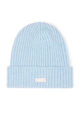 Ribbed Knit Beanie Hat in Powder Blue