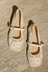 Brighton Lace Applique Flats - Ivory