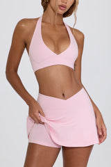 Brushed Jersey Crossover Mini Skort in Bloom