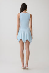 Ambrose Hankie Mini Skirt - Pale Blue