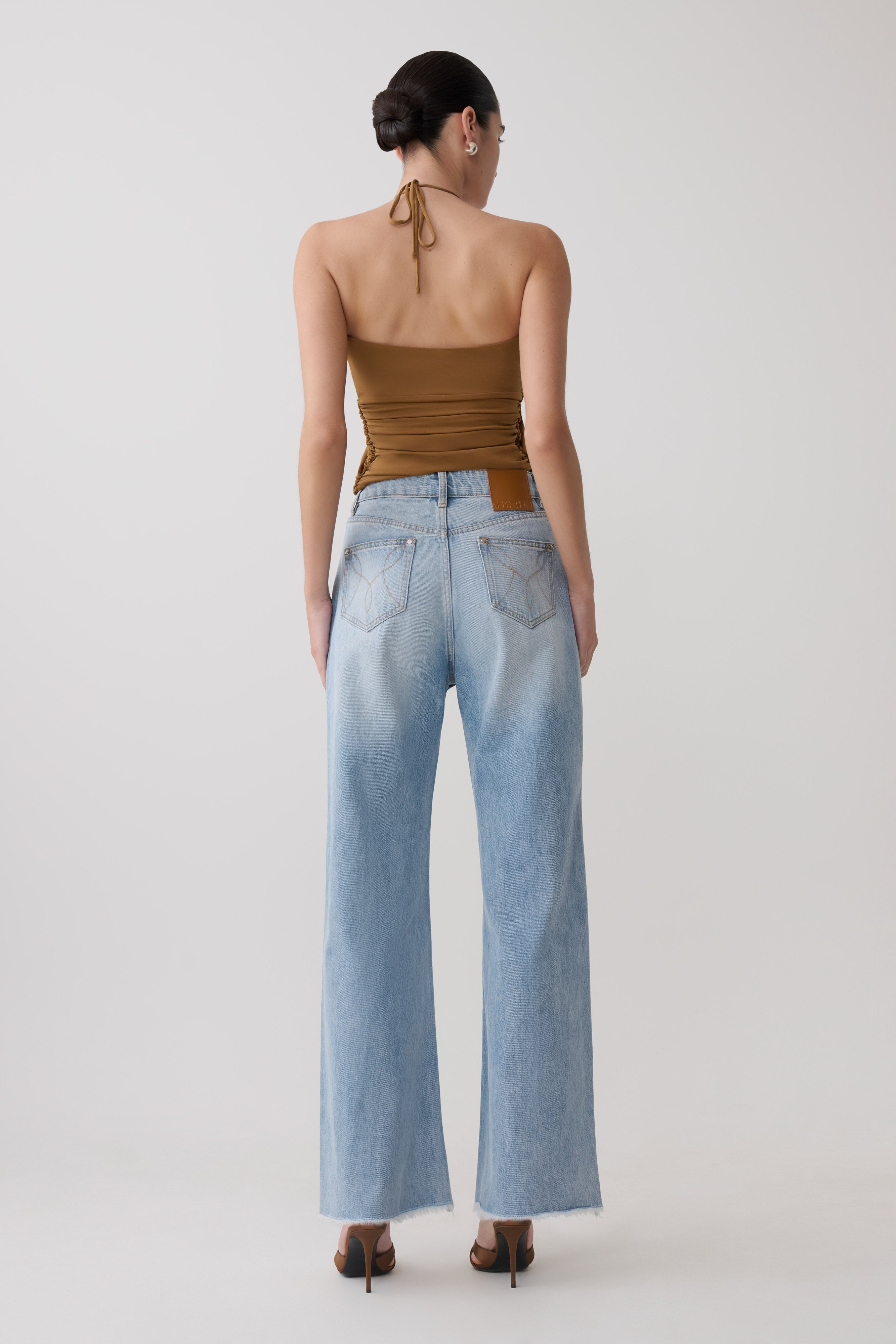 Sade Halter Top With Hardware - Caramel