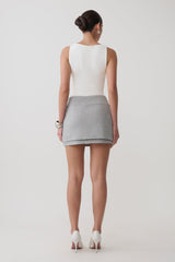 Daisy Wrap Mini Skirt - Charcoal Marle