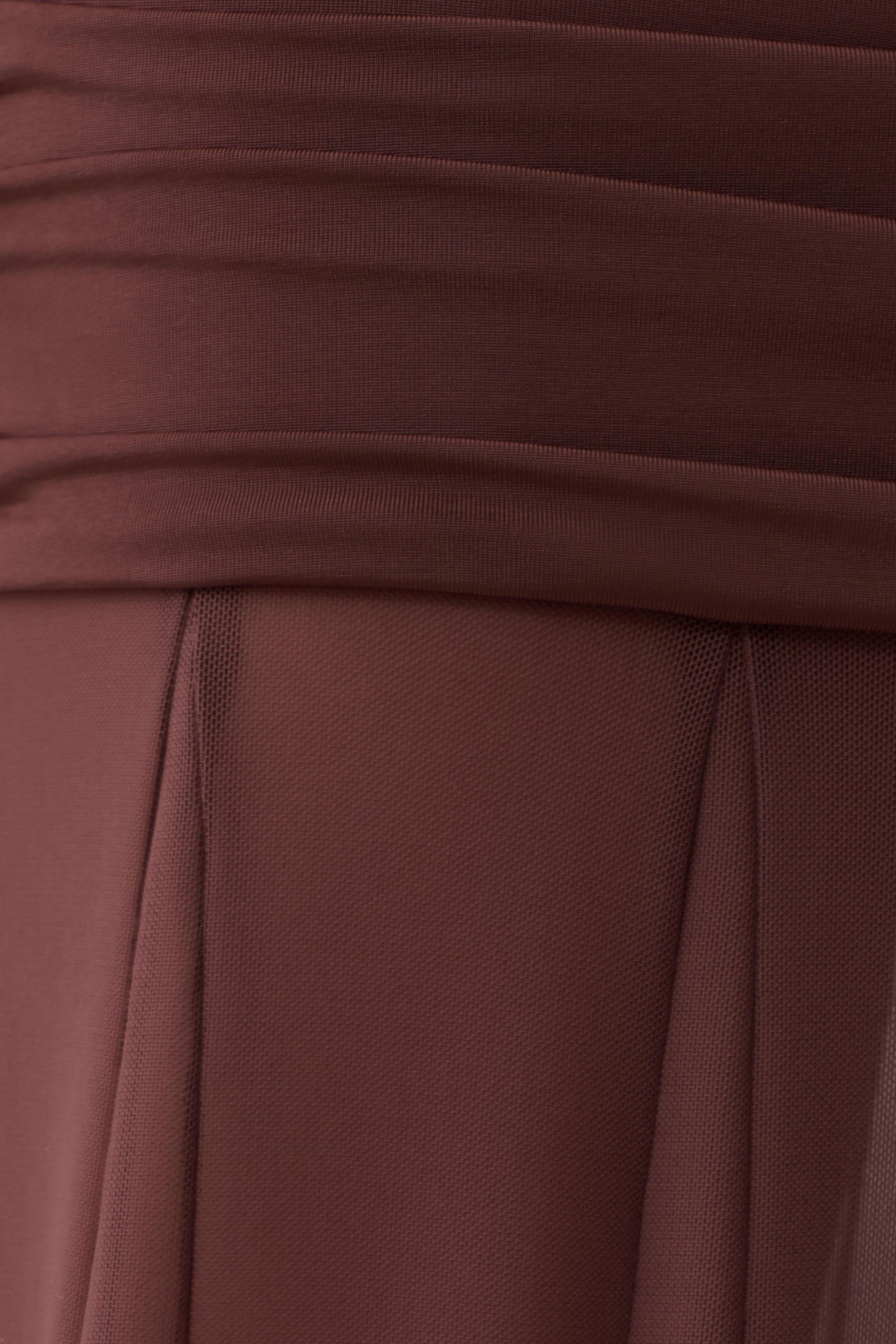 Jorja Draped Halter Slinky Maxi Dress - Chocolate