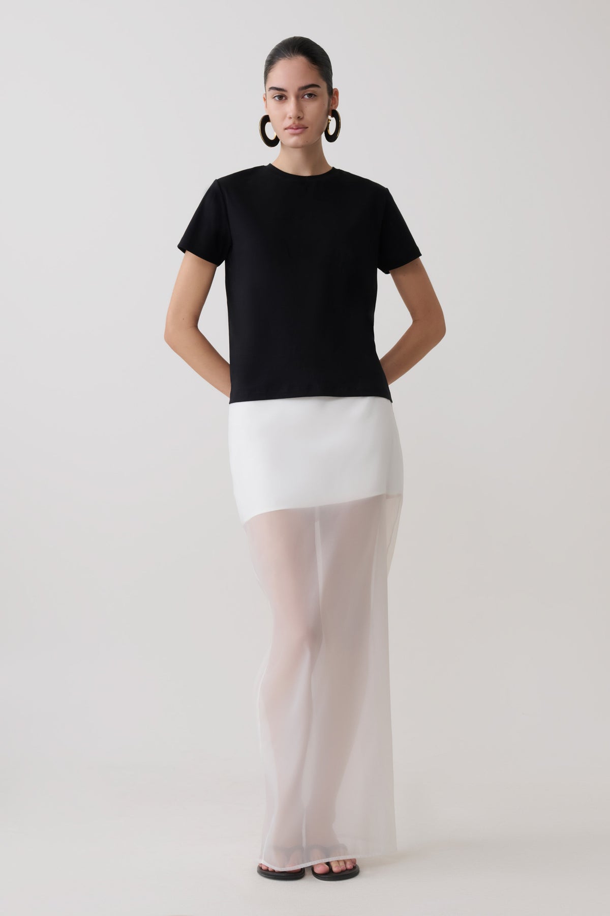 Ximena Organza Maxi Skirt - White
