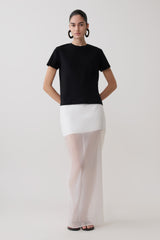 Ximena Organza Maxi Skirt - White