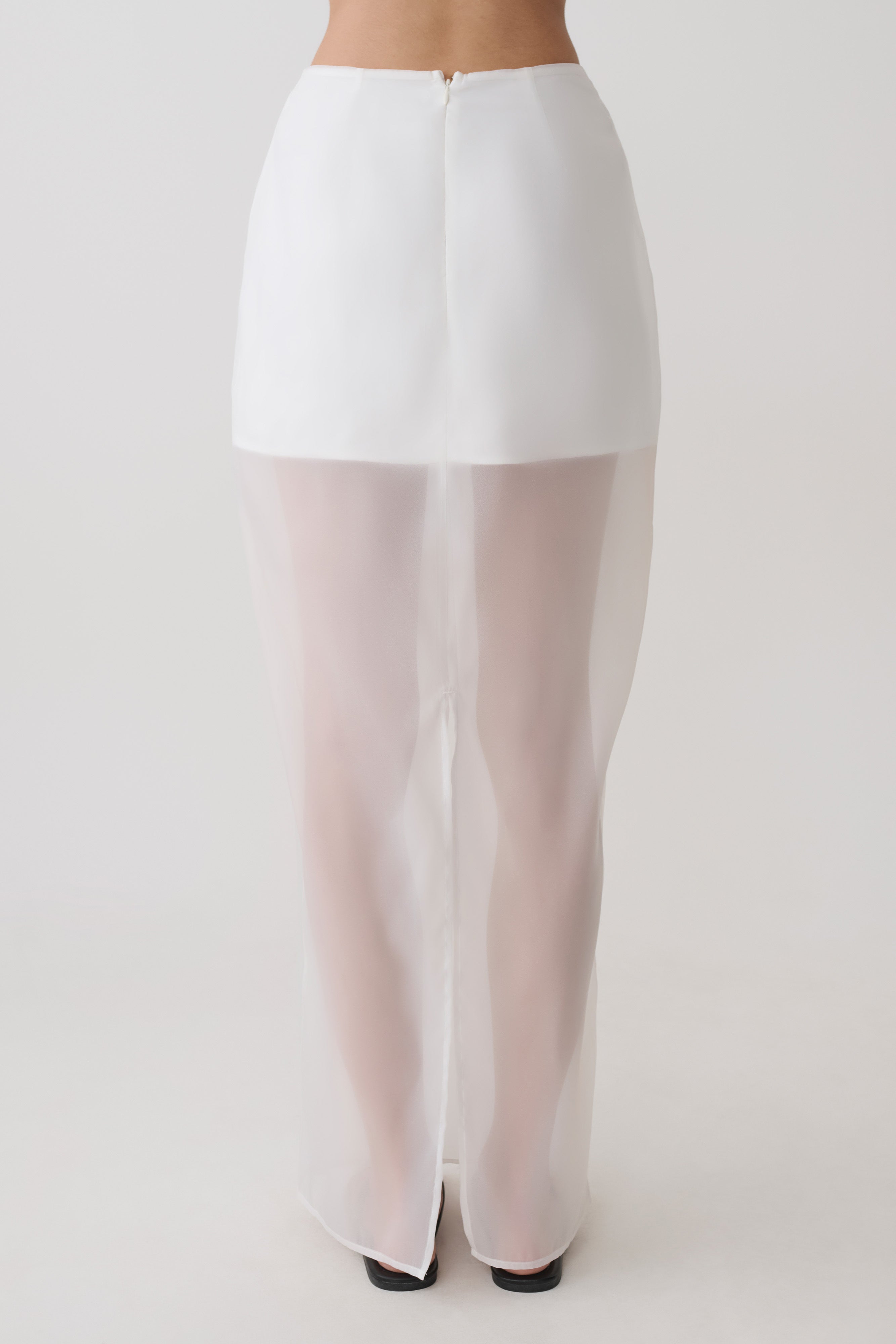 Ximena Organza Maxi Skirt - White